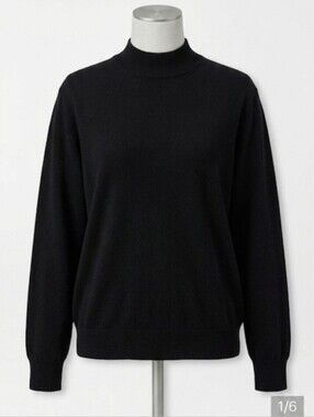 Peter Millar Wool/Silk Black Long Sleeve Sweater Size Large Ladies